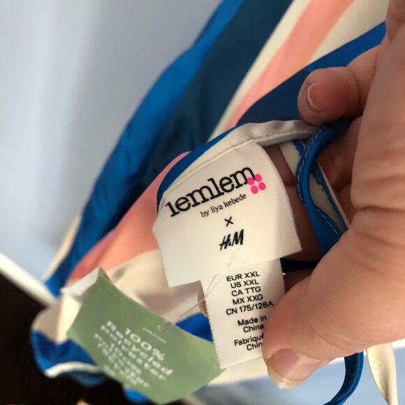 NWT lemlem x H&M Blue and Pink Striped Dress - Picture 7 of 13